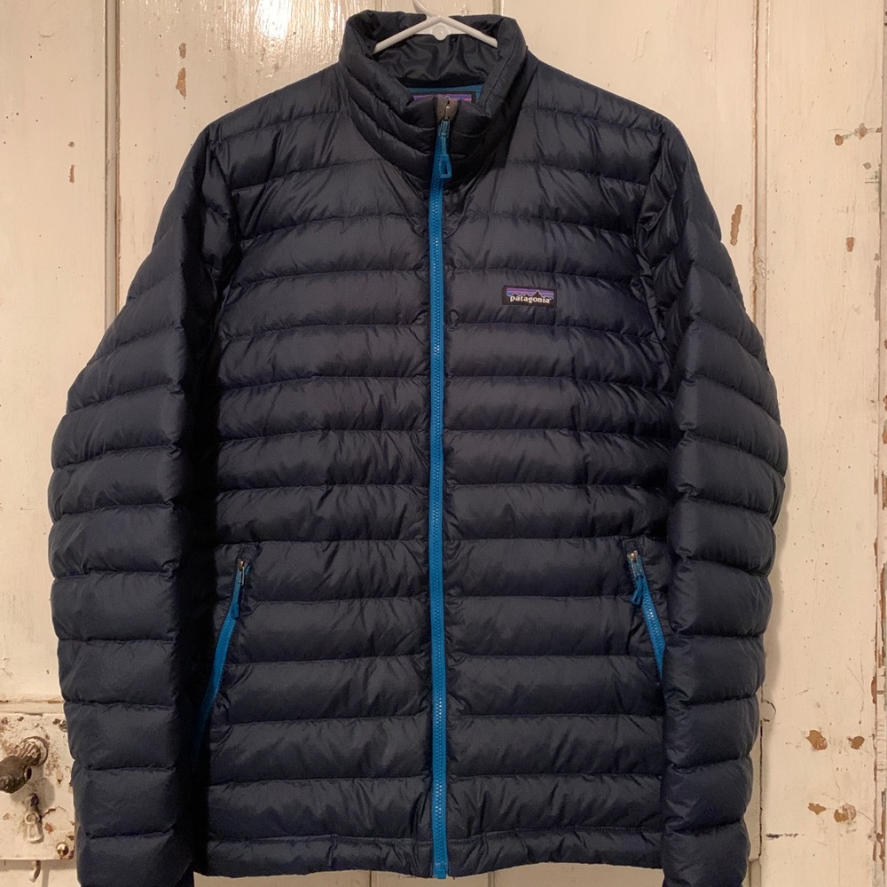 Men’s Puffer Patagonia Jacket (Navy/Turquoise)